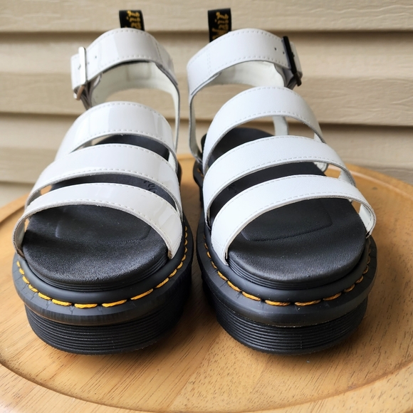 Dr. Martens Blaire patent leather strap white sandals - Picture 6 of 15